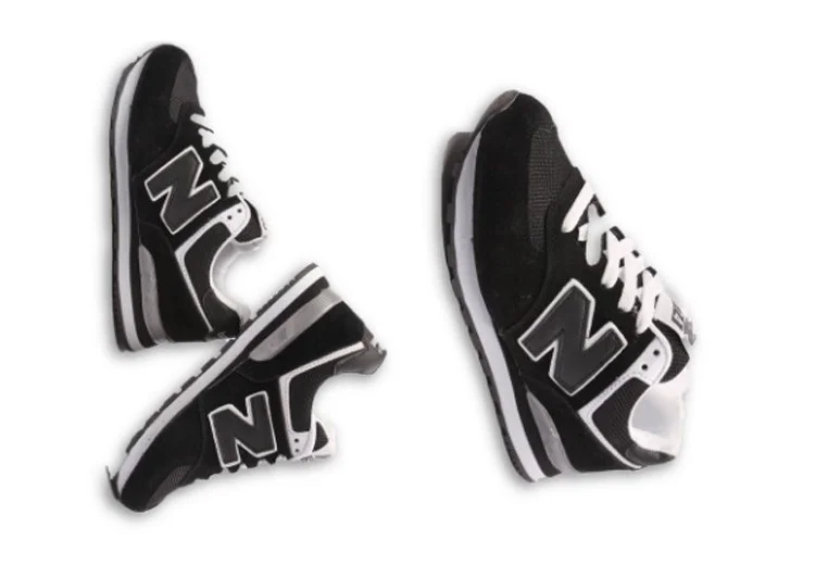 נעלי ניו באלאנס-New Balance 574 BLACK WHITE GRAY – תמונה 4