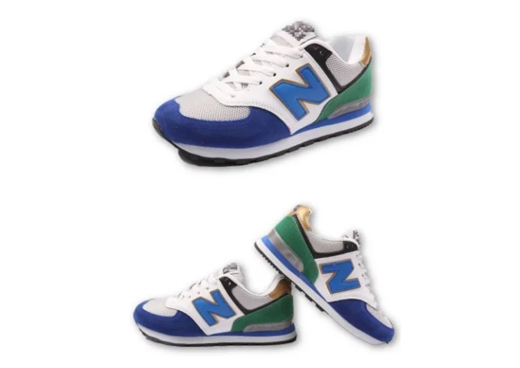 נעלי ניו באלאנס-New Balance 574 BLUE WHITE GOLDEN – תמונה 2