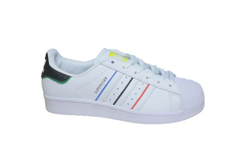 נעלי אדידס-ADIDAS Stan Smith - Anniversary White Rainbow Bar