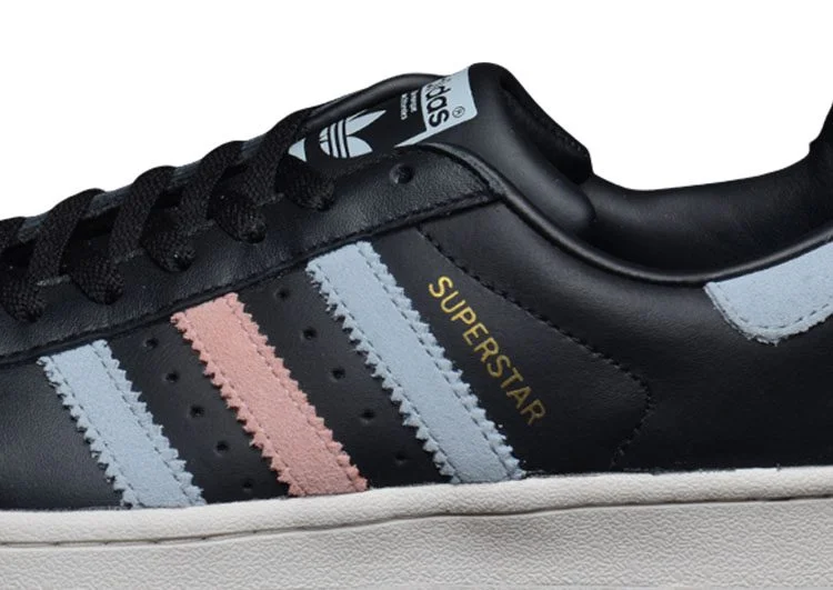 נעלי אדידס-ADIDAS Stan Smith - Black - Light Pink - Sky Blue – תמונה 8