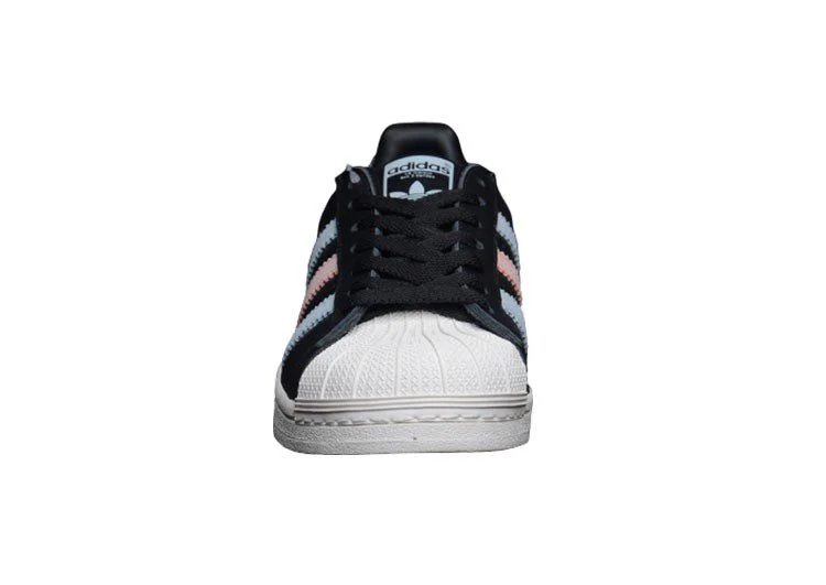 נעלי אדידס-ADIDAS Stan Smith - Black - Light Pink - Sky Blue – תמונה 3