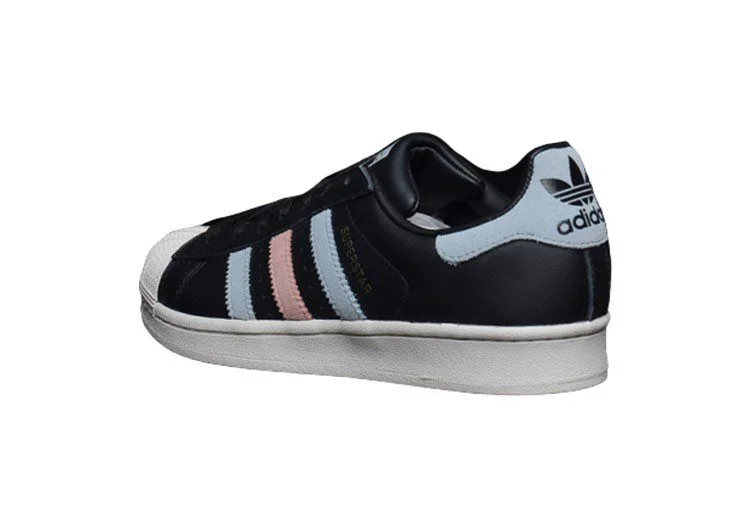 נעלי אדידס-ADIDAS Stan Smith - Black - Light Pink - Sky Blue – תמונה 4