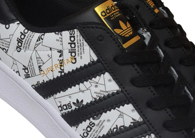 נעלי אדידס-ADIDAS Stan Smith - Black & Logo Print – תמונה 9