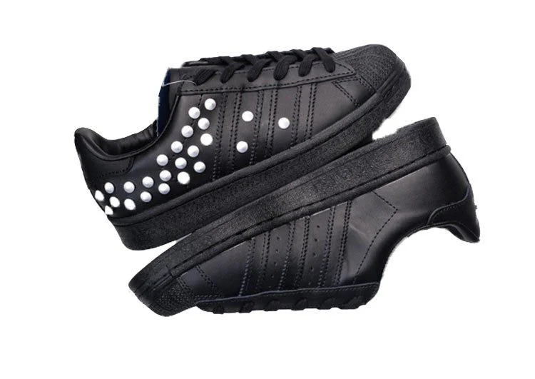 נעלי אדידס-ADIDAS Stan Smith - Black & White Dot – תמונה 5