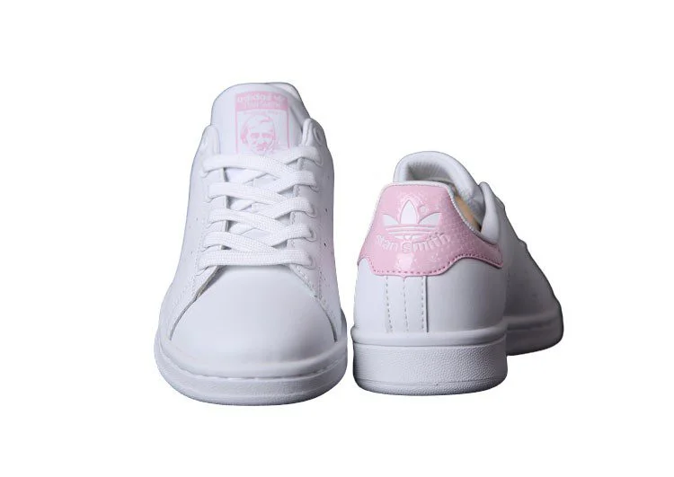 נעלי אדידס-ADIDAS Stan Smith -White Snake Print Pink Tail – תמונה 2