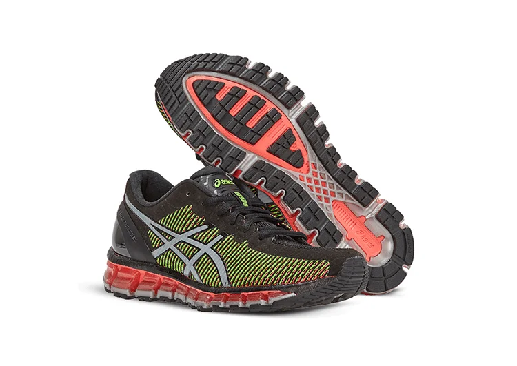 נעלי אסיקס-ASICS - Black & Green Gray Border – תמונה 3