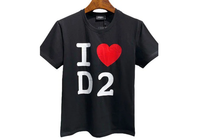 DSQUARED2 TSHIRT MEN SHORT - Black Red & White