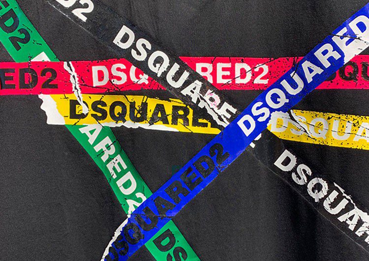 DSQUARED2 TSHIRT MEN SHORT - Black and Multi Color Logo – תמונה 3