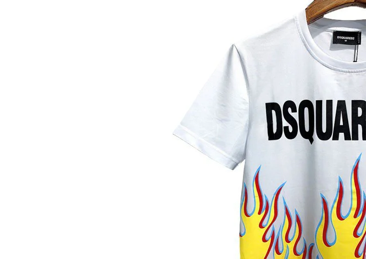 DSQUARED2 TSHIRT MEN SHORT - White Black & Yellow – תמונה 4