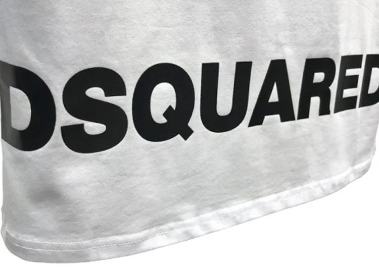 DSQUARED2 TSHIRT MEN SHORT-White Red Logo – תמונה 4