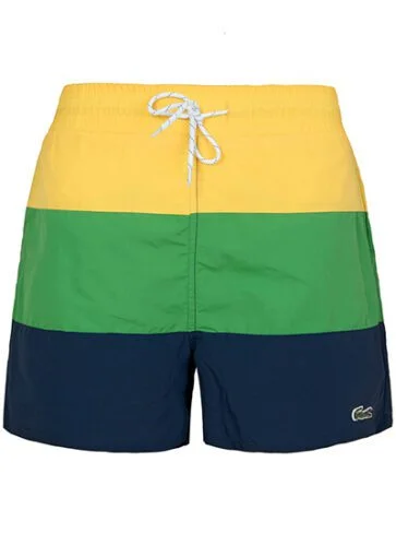 לקוסט-LACOSTE SWIM BEACH MEN - Big-Stone & Green - Yellow