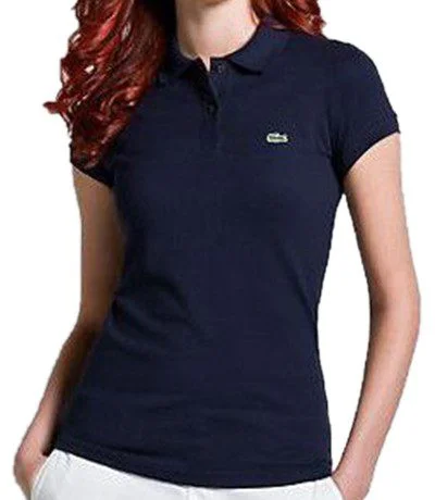 לקוסט-LACSOTE TSHIRT WOMEN POLO SHORT- Steel Gray