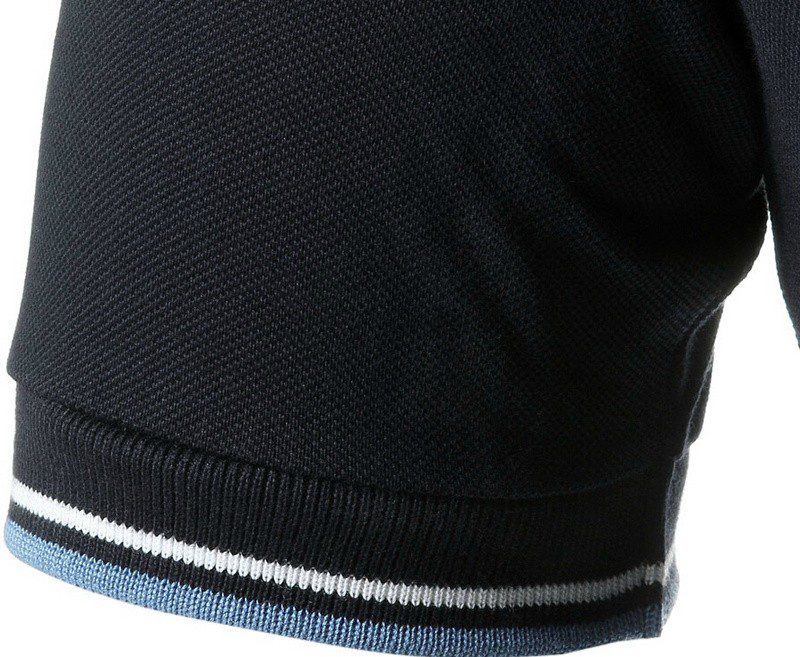 פראדה-PRADA TSHIRT POLO SHORT MEN - Black & White Blue Border – תמונה 12