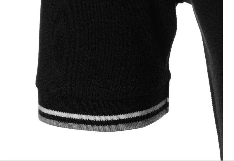 פראדה-PRADA TSHIRT POLO SHORT MEN - Black & White Gray Border – תמונה 5