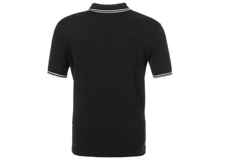 פראדה-PRADA TSHIRT POLO SHORT MEN - Black & White Gray Border – תמונה 2