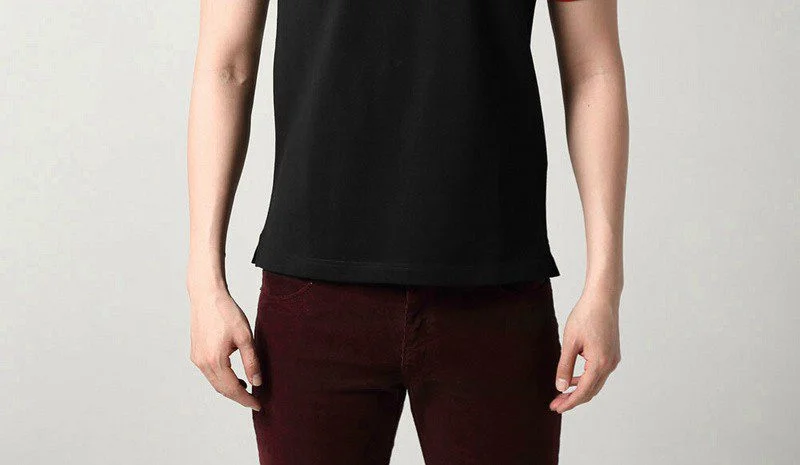 פראדה-PRADA TSHIRT POLO SHORT MEN - Black & White Gray Border – תמונה 4