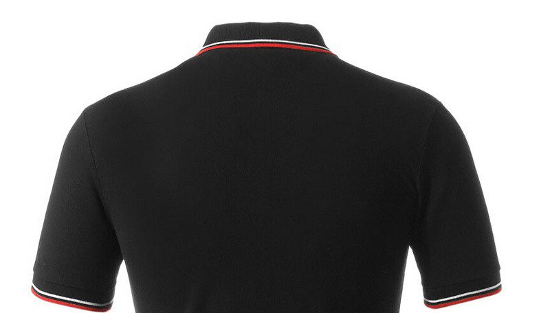 פראדה-PRADA TSHIRT POLO SHORT MEN - Black & White Red Border – תמונה 17