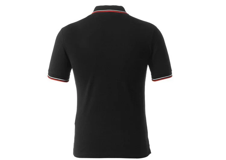 פראדה-PRADA TSHIRT POLO SHORT MEN - Black & White Red Border – תמונה 2