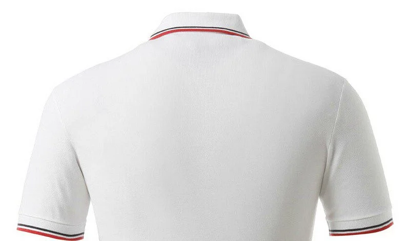 פראדה-PRADA TSHIRT POLO SHORT MEN - White & Blue Red Border – תמונה 17