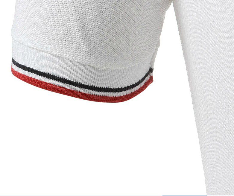 פראדה-PRADA TSHIRT POLO SHORT MEN - White & Blue Red Border – תמונה 13