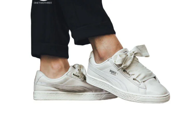נעלי פומה- PUMA basket heart rihanna leather -Vista White – תמונה 5
