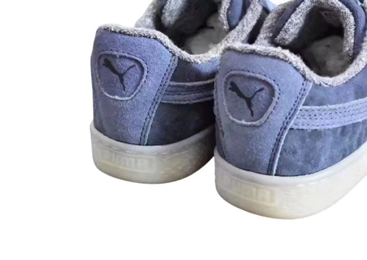 נעלי פומה-PUMA transparent crystal sole suede lining plush lace-up sneakers couple shoes-Light Slate Grey – תמונה 8