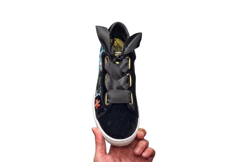 נעלי פומה- Puma SUEDE Hyper-Black and Alizarin – תמונה 5
