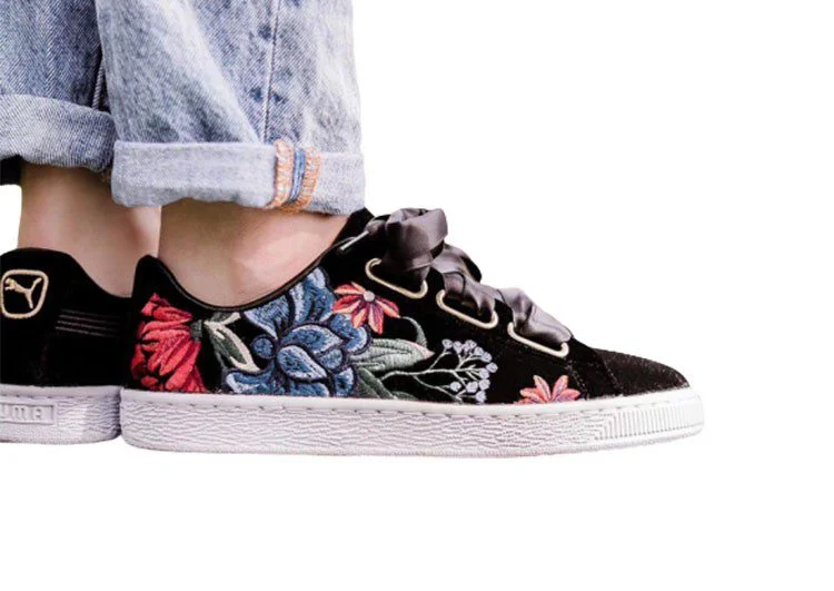 נעלי פומה- Puma SUEDE Hyper-Black and Alizarin – תמונה 4