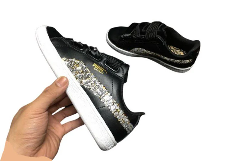 נעלי פומה- Puma bow glitter sequins -Black – תמונה 5