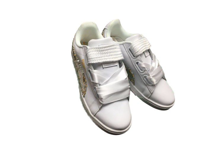 נעלי פומה- Puma bow glitter sequins -White – תמונה 8