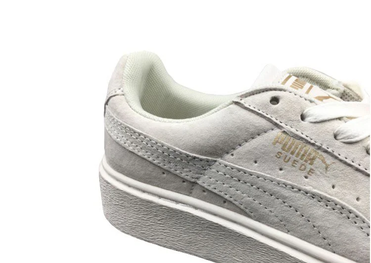 נעלי פומה- Puma platform shoes top pog leather gold head silver hesd frosted hesd flash drill bit-Silver Sand – תמונה 8