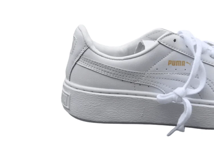 נעלי פומה- Puma platform shoes top pog leather gold head silver hesd frosted hesd flash drill bit-Pale Taupe – תמונה 6
