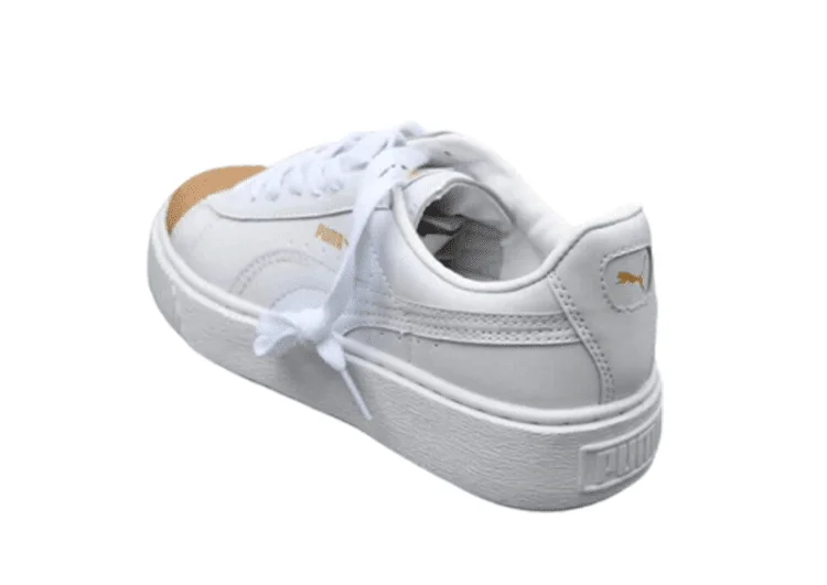 נעלי פומה- Puma platform shoes top pog leather gold head silver hesd frosted hesd flash drill bit-Pale Taupe – תמונה 5