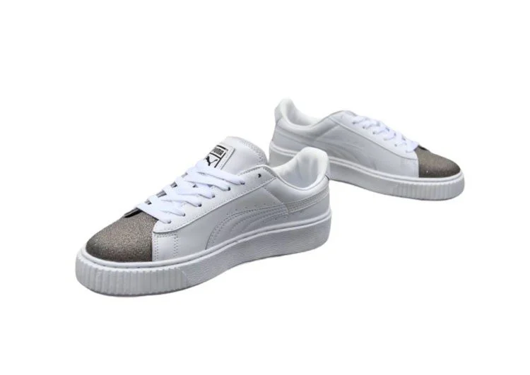 נעלי פומה- Puma platform shoes top pog leather gold head silver hesd frosted hesd flash drill bit-Sandstone – תמונה 3