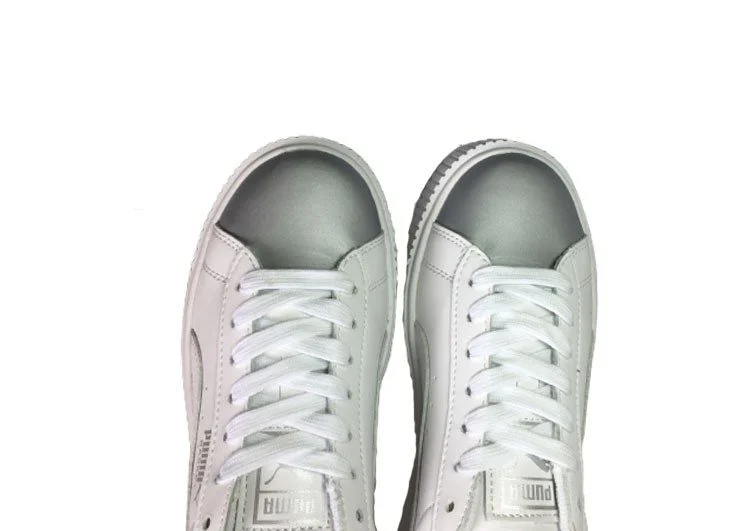 נעלי פומה- Puma platform shoes top pog leather gold head silver hesd frosted hesd flash drill bit-Hit Grey – תמונה 7