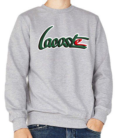 לקוסט-LACSOTE SWETER MEN DESGIN- GRAY