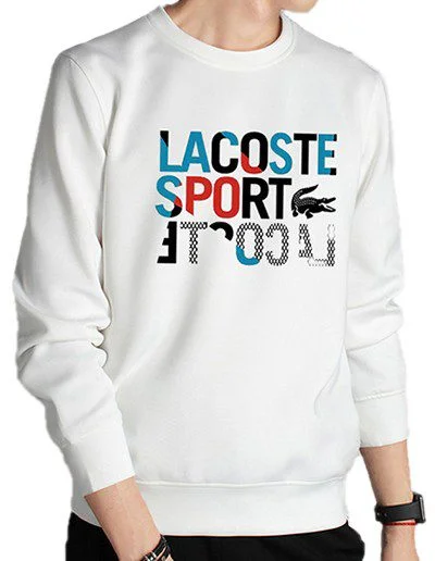 לקוסט-LACSOTE SWETER MEN DESGIN- WHITE