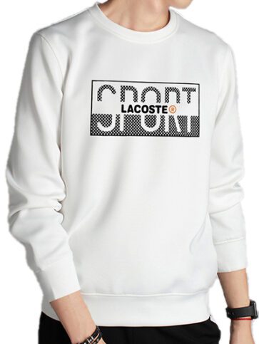 לקוסט-LACSOTE  SWETER MEN DESGIN- WHITE
