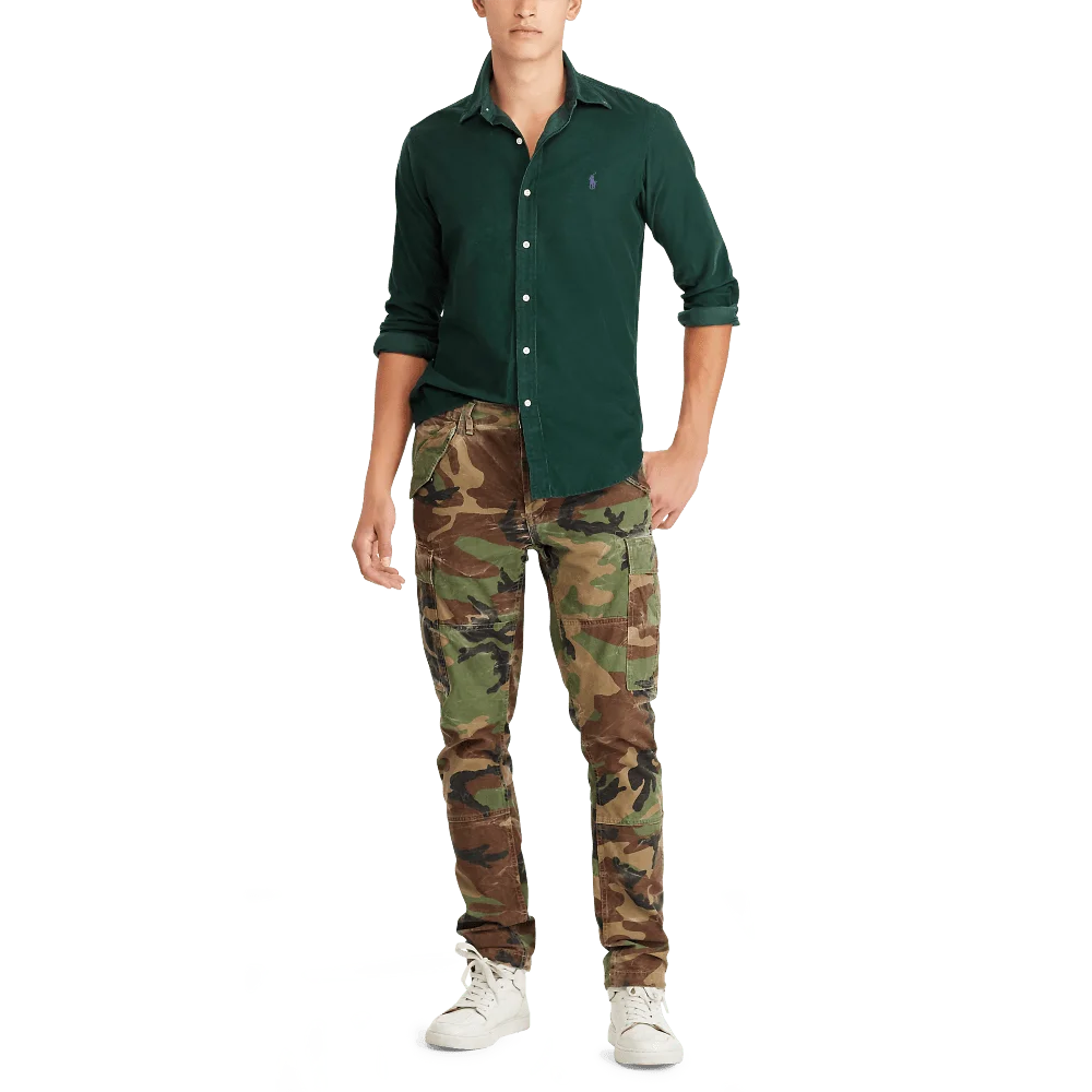ראלף לורן-RL SHIRT MEN'S LONG GREEN – תמונה 4
