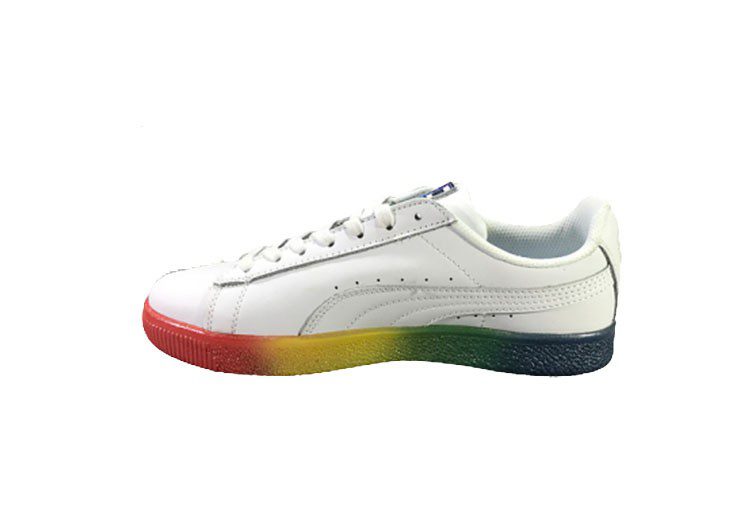 נעלי פומה-puma CLYDE PRIDE colorful casual sneakers-White