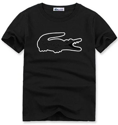 לקוסט-LACSOTE TSHIRT DESGIN MEN SHORT - Black