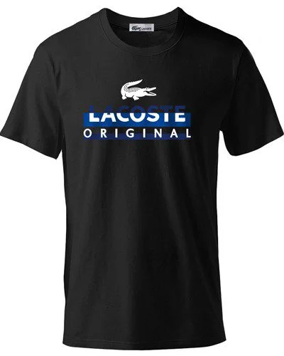 לקוסט-LACSOTE TSHIRT DESGIN MEN SHORT - Black
