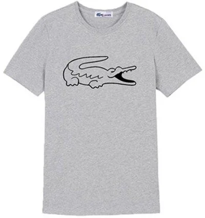 לקוסט-LACSOTE TSHIRT DESGIN MEN SHORT - Gray