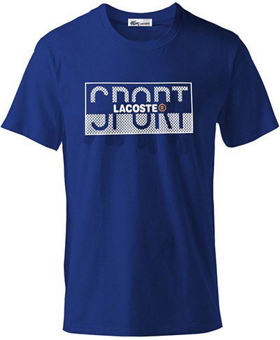 לקוסט-LACSOTE TSHIRT DESGIN MEN SHORT - Navy Blue