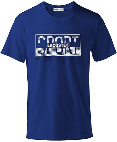 לקוסט-LACSOTE TSHIRT DESGIN MEN SHORT - Navy Blue