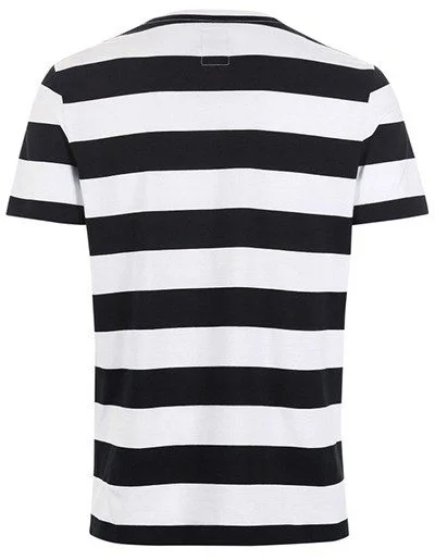 לקוסט-LACSOTE TSHIRT DESGIN MEN SHORT - White& Black Combo – תמונה 2