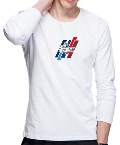 לקוסט-LACSOTE TSHIRT MEN LONG DESGIN - WHITE