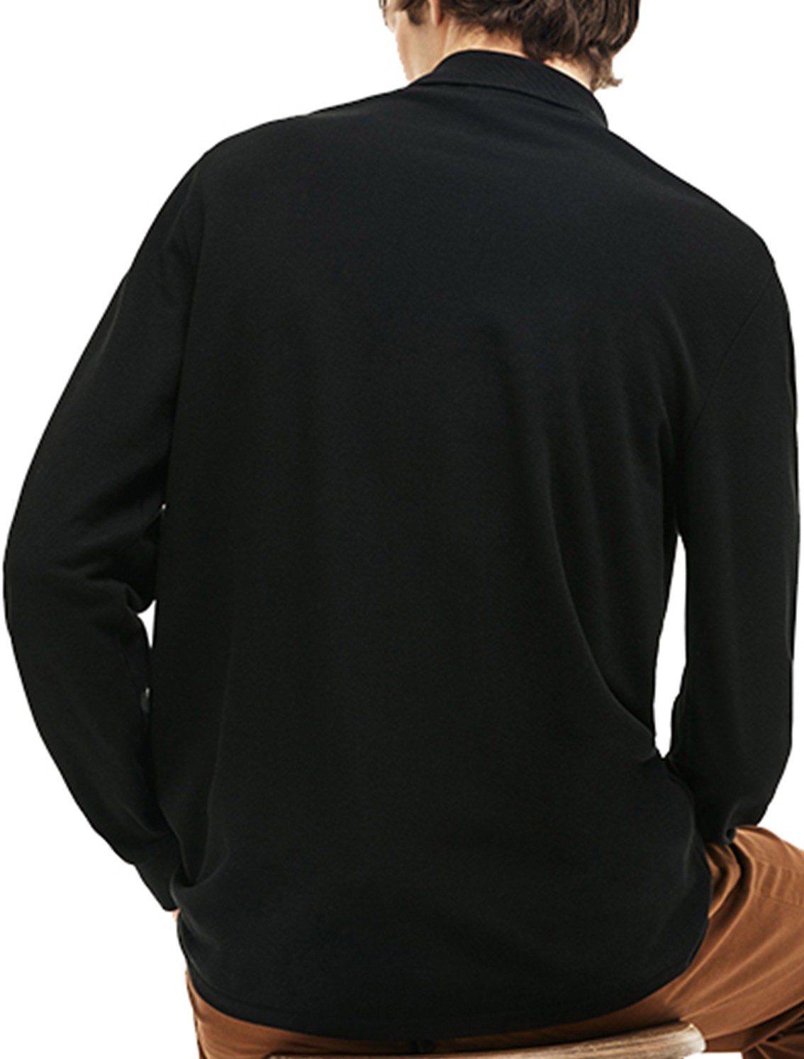 לקוסט-LACSOTE TSHIRT MEN POLO LONG - Black – תמונה 2