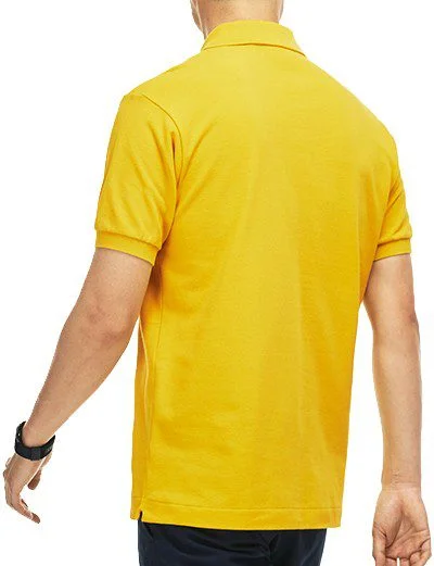 לקוסט-LACSOTE TSHIRT MEN'S POLO SHORT - Yellow – תמונה 2