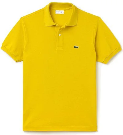 לקוסט-LACSOTE TSHIRT MEN'S POLO SHORT - Yellow – תמונה 3